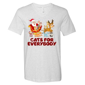 Funny Christmas Santa Claus Cats For Everybody V-Neck T-Shirt