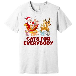 Funny Christmas Santa Claus Cats For Everybody Premium T-Shirt