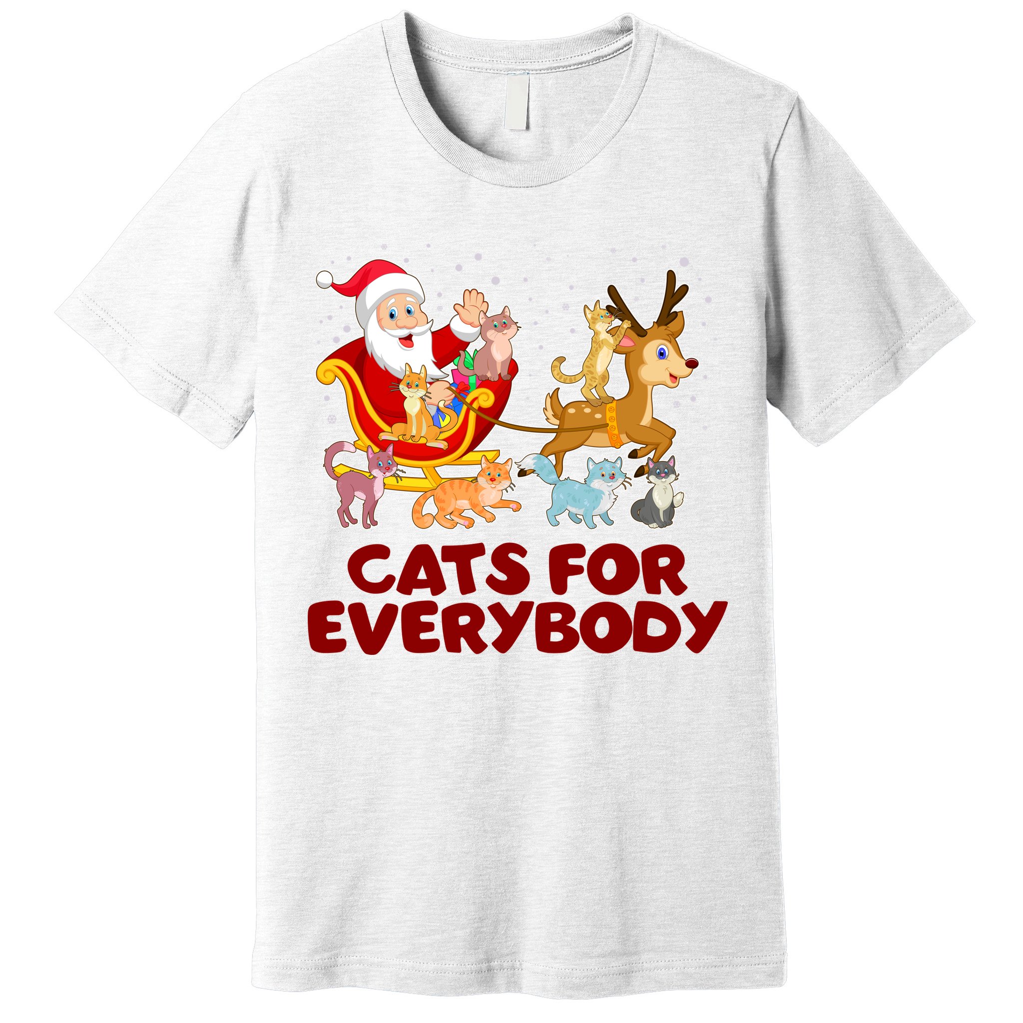 Funny Christmas Santa Claus Cats For Everybody Premium T-Shirt