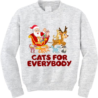 Funny Christmas Santa Claus Cats For Everybody Kids Sweatshirt