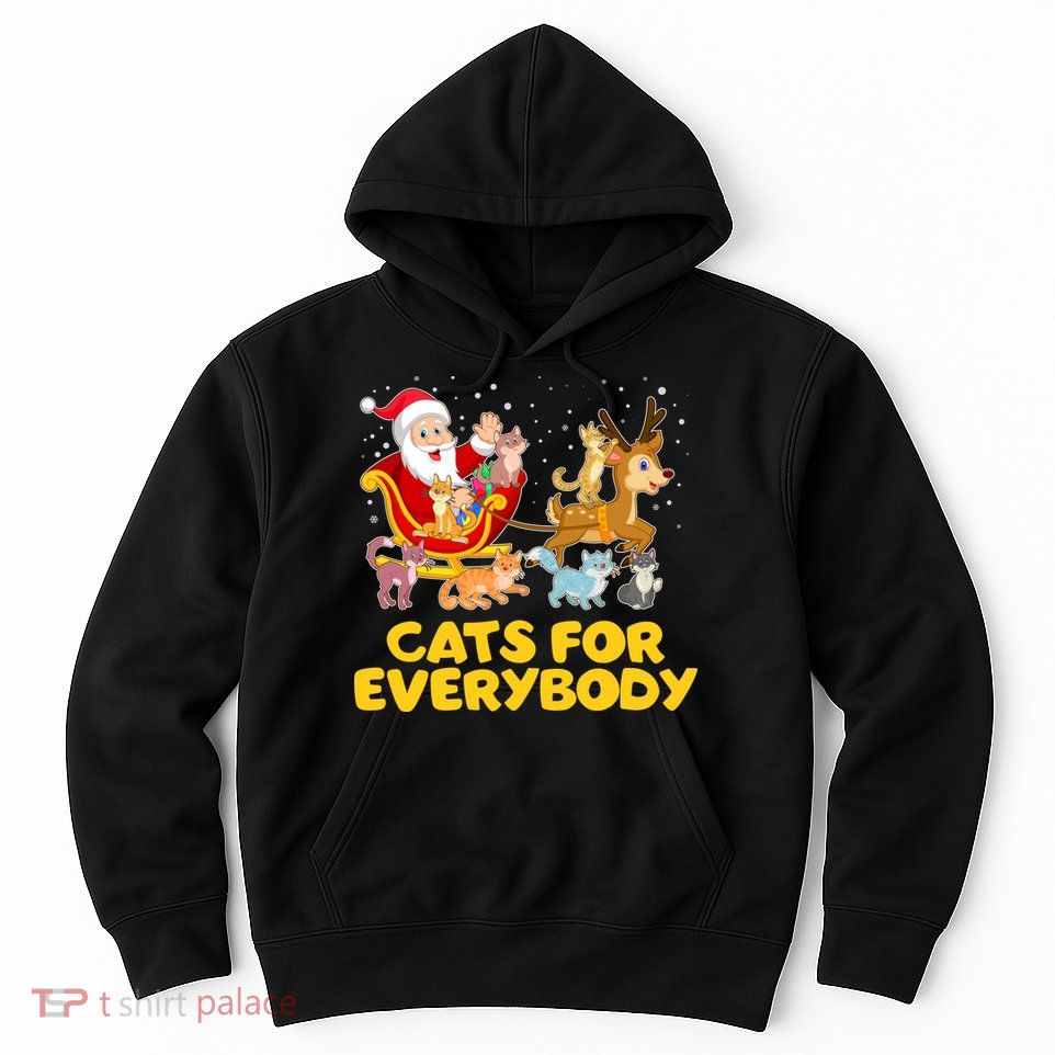 Funny Christmas Santa Claus Cats For Everybody Hoodie