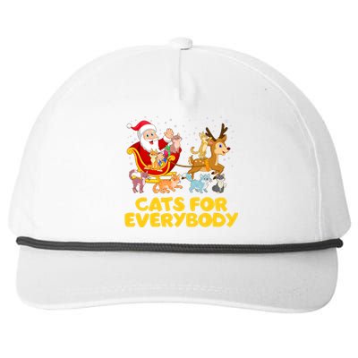 Funny Christmas Santa Claus Cats For Everybody Snapback Five-Panel Rope Hat