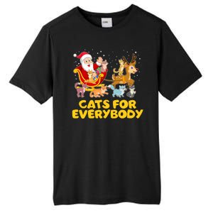 Funny Christmas Santa Claus Cats For Everybody Tall Fusion ChromaSoft Performance T-Shirt