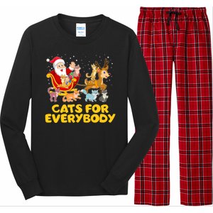 Funny Christmas Santa Claus Cats For Everybody Long Sleeve Pajama Set