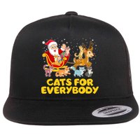 Funny Christmas Santa Claus Cats For Everybody Flatbill Hat