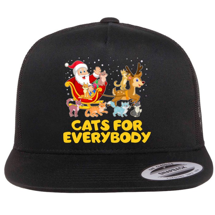 Funny Christmas Santa Claus Cats For Everybody Flatbill Hat