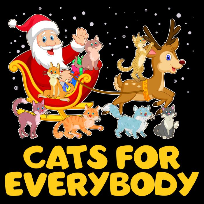 Funny Christmas Santa Claus Cats For Everybody Flatbill Hat