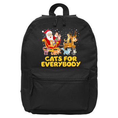 Funny Christmas Santa Claus Cats For Everybody 16 in Basic Backpack