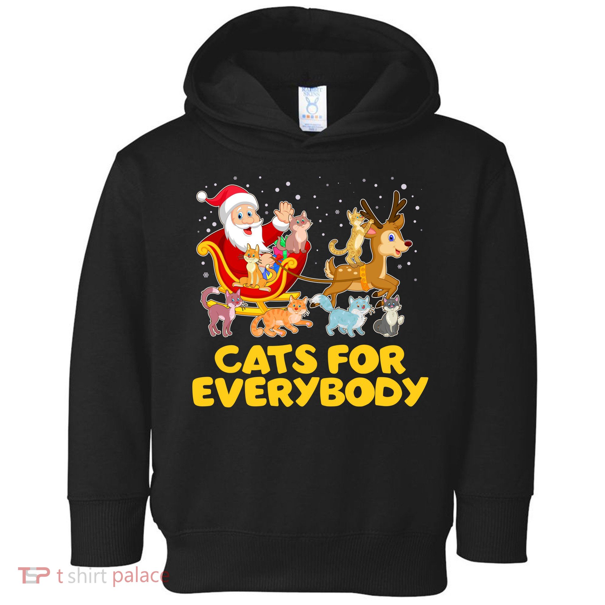 Funny Christmas Santa Claus Cats For Everybody Toddler Hoodie