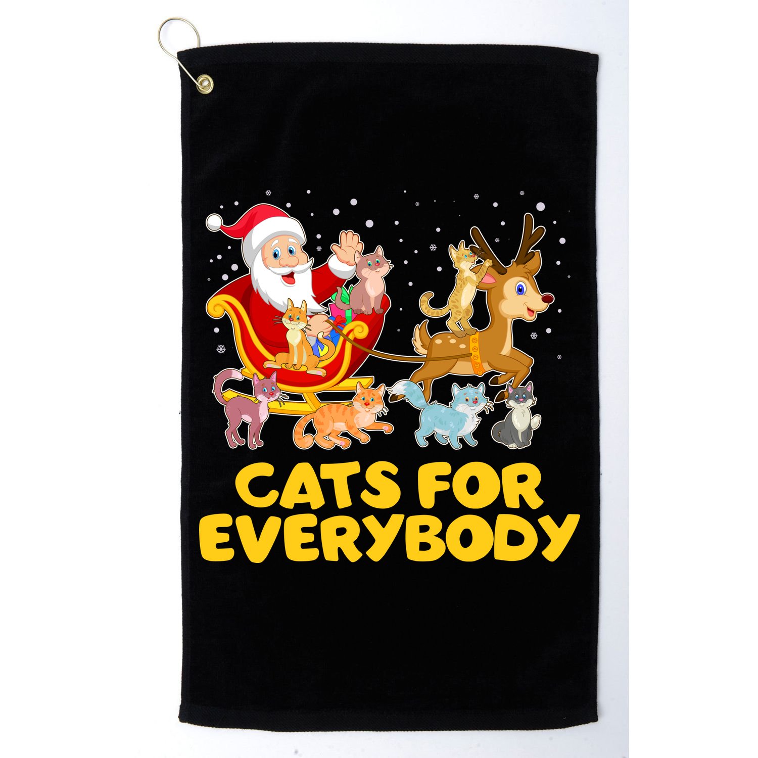 Funny Christmas Santa Claus Cats For Everybody Golf Towel