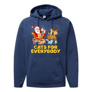 Funny Christmas Santa Claus Cats For Everybody Performance Fleece Hoodie