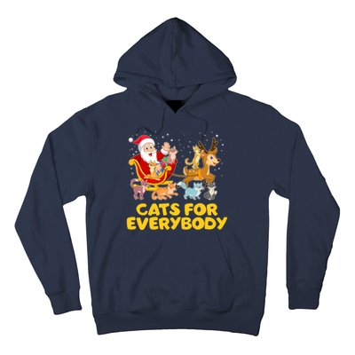 Funny Christmas Santa Claus Cats For Everybody Hoodie