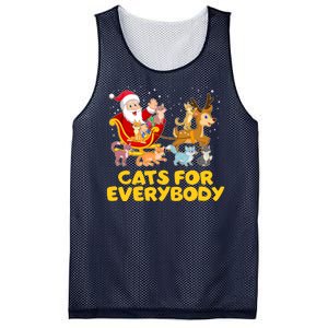 Funny Christmas Santa Claus Cats For Everybody Mesh Reversible Basketball Jersey Tank