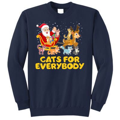 Funny Christmas Santa Claus Cats For Everybody Tall Sweatshirt