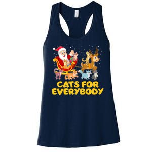 Funny Christmas Santa Claus Cats For Everybody Women's Racerback Tank