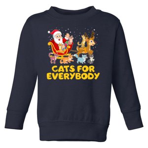 Funny Christmas Santa Claus Cats For Everybody Toddler Sweatshirt