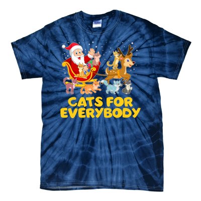 Funny Christmas Santa Claus Cats For Everybody Tie-Dye T-Shirt