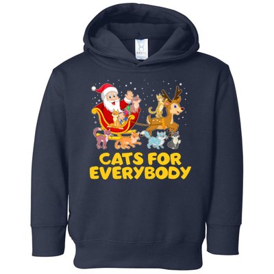 Funny Christmas Santa Claus Cats For Everybody Toddler Hoodie