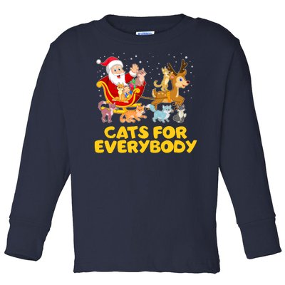 Funny Christmas Santa Claus Cats For Everybody Toddler Long Sleeve Shirt