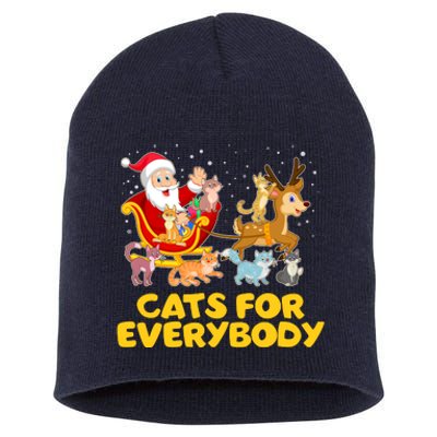 Funny Christmas Santa Claus Cats For Everybody Short Acrylic Beanie