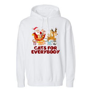 Funny Christmas Santa Claus Cats For Everybody Garment-Dyed Fleece Hoodie