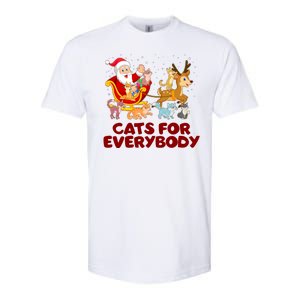 Funny Christmas Santa Claus Cats For Everybody Softstyle CVC T-Shirt