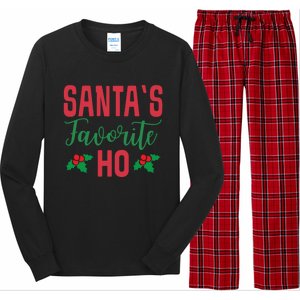 Funny Christmas SantaS Favorite Ho Xmas Gift Long Sleeve Pajama Set