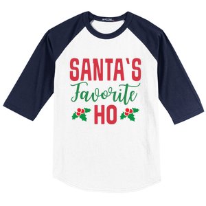 Funny Christmas SantaS Favorite Ho Xmas Gift Baseball Sleeve Shirt