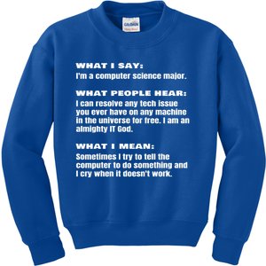 Funny Computer Science Major Student Engineer Web Developer Cute Gift Kids Sweatshirt