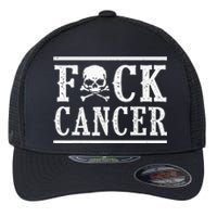 Fuck Cancer Skull And Crossbones Skeleton Breast Cancer Flexfit Unipanel Trucker Cap