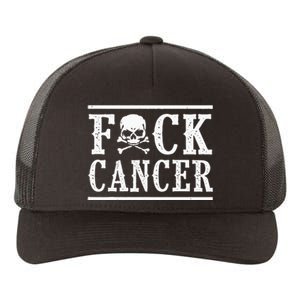 Fuck Cancer Skull And Crossbones Skeleton Breast Cancer Yupoong Adult 5-Panel Trucker Hat