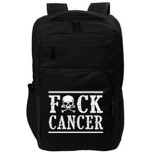 Fuck Cancer Skull And Crossbones Skeleton Breast Cancer Impact Tech Backpack