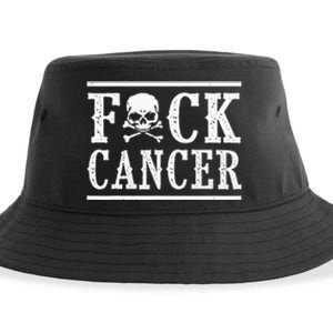 Fuck Cancer Skull And Crossbones Skeleton Breast Cancer Sustainable Bucket Hat