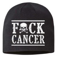 Fuck Cancer Skull And Crossbones Skeleton Breast Cancer Sustainable Beanie