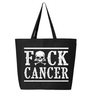 Fuck Cancer Skull And Crossbones Skeleton Breast Cancer 25L Jumbo Tote