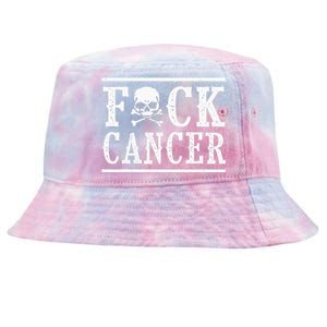 Fuck Cancer Skull And Crossbones Skeleton Breast Cancer Tie-Dyed Bucket Hat