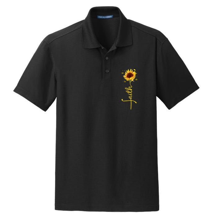 Faith Cross Sunflower Butterflies Flowers Christians Flora Dry Zone Grid Polo