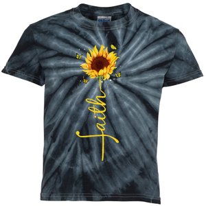 Faith Cross Sunflower Butterflies Flowers Christians Flora Kids Tie-Dye T-Shirt