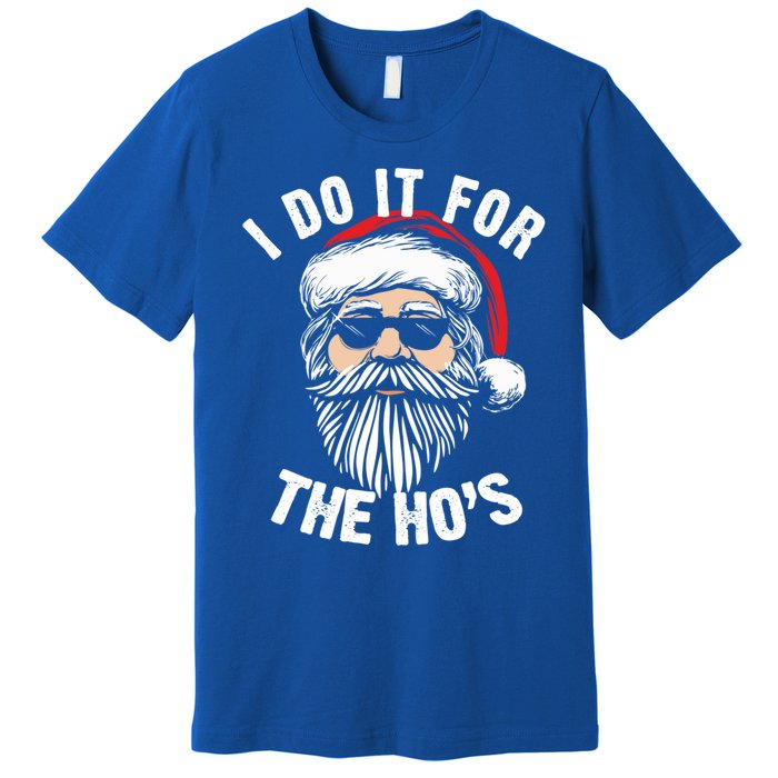 Funny Christmas Santa I Do It For The Hos Holiday Mood Funny Gift Premium T-Shirt