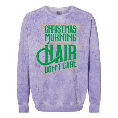 Funny Christmas Shirts Hair Dont Care Holiday Colorblast Crewneck Sweatshirt