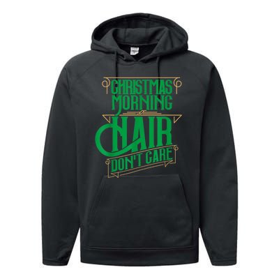 Funny Christmas Shirts Hair Dont Care Holiday Performance Fleece Hoodie