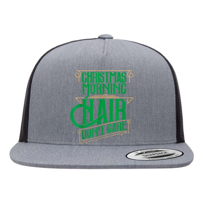 Funny Christmas Shirts Hair Dont Care Holiday Flat Bill Trucker Hat