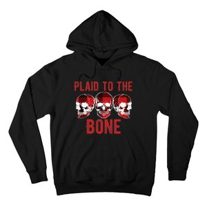 Funny Christmas Skulls Plaid To The Bone Skeleton Xmas Gift Hoodie