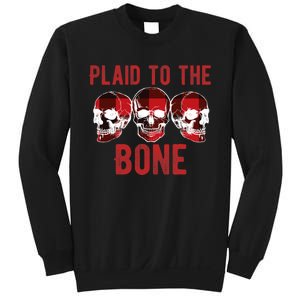 Funny Christmas Skulls Plaid To The Bone Skeleton Xmas Gift Sweatshirt