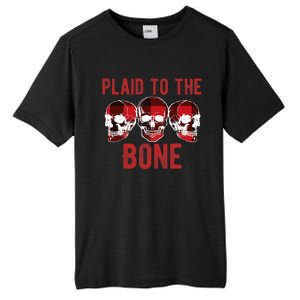 Funny Christmas Skulls Plaid To The Bone Skeleton Xmas Gift Tall Fusion ChromaSoft Performance T-Shirt