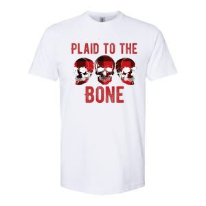 Funny Christmas Skulls Plaid To The Bone Skeleton Xmas Gift Softstyle CVC T-Shirt