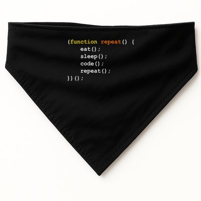 Funny Computer Science Programmer Eat Sleep Code USA-Made Doggie Bandana