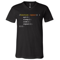 Funny Computer Science Programmer Eat Sleep Code V-Neck T-Shirt