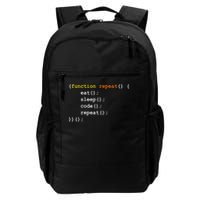 Funny Computer Science Programmer Eat Sleep Code Daily Commute Backpack