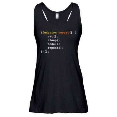 Funny Computer Science Programmer Eat Sleep Code Ladies Essential Flowy Tank